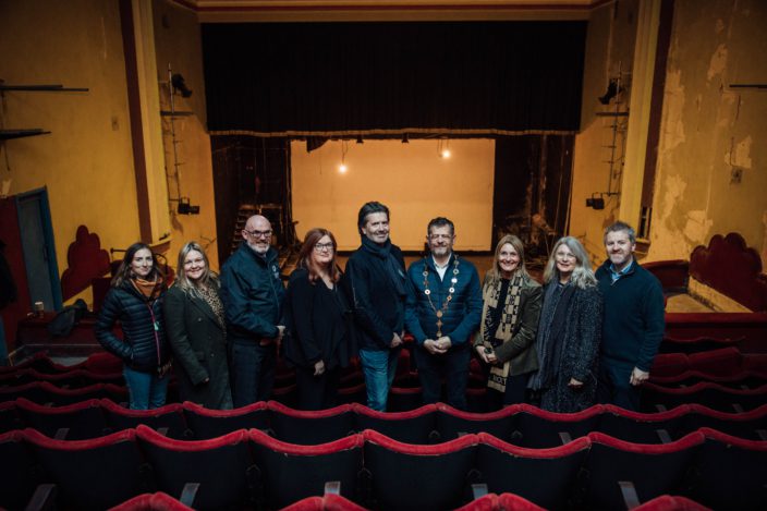 Supporting team pictured inside the old cinema